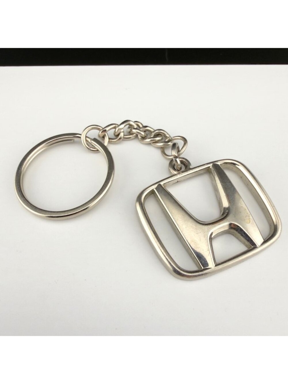 Honda Logo Keychain Silver Tone Metal Car Key Ring